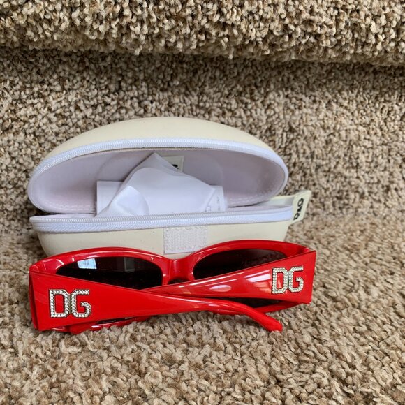 Dolce & Gabbana DG408-B Women\'s Red Glossy/Crystal Accent Eyeglass Frames. main image 6